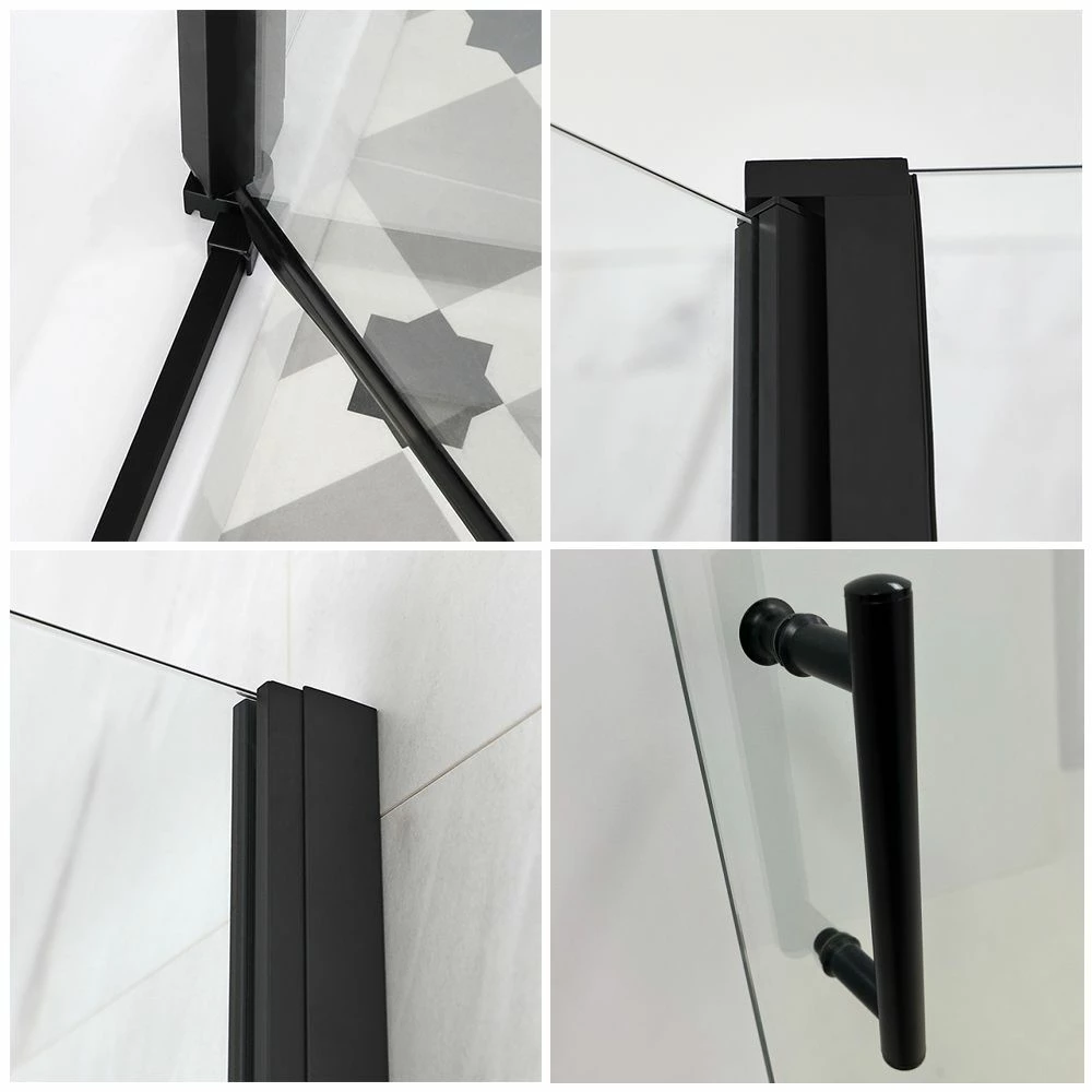 Milano Nero - Black Hinged Shower Door With Tray - Choice Of Sizes - Image 3