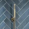 Milano Monet - Modern Round Hand Shower With Wall Bracket And Integrated Outlet Elbow - Antique Brass