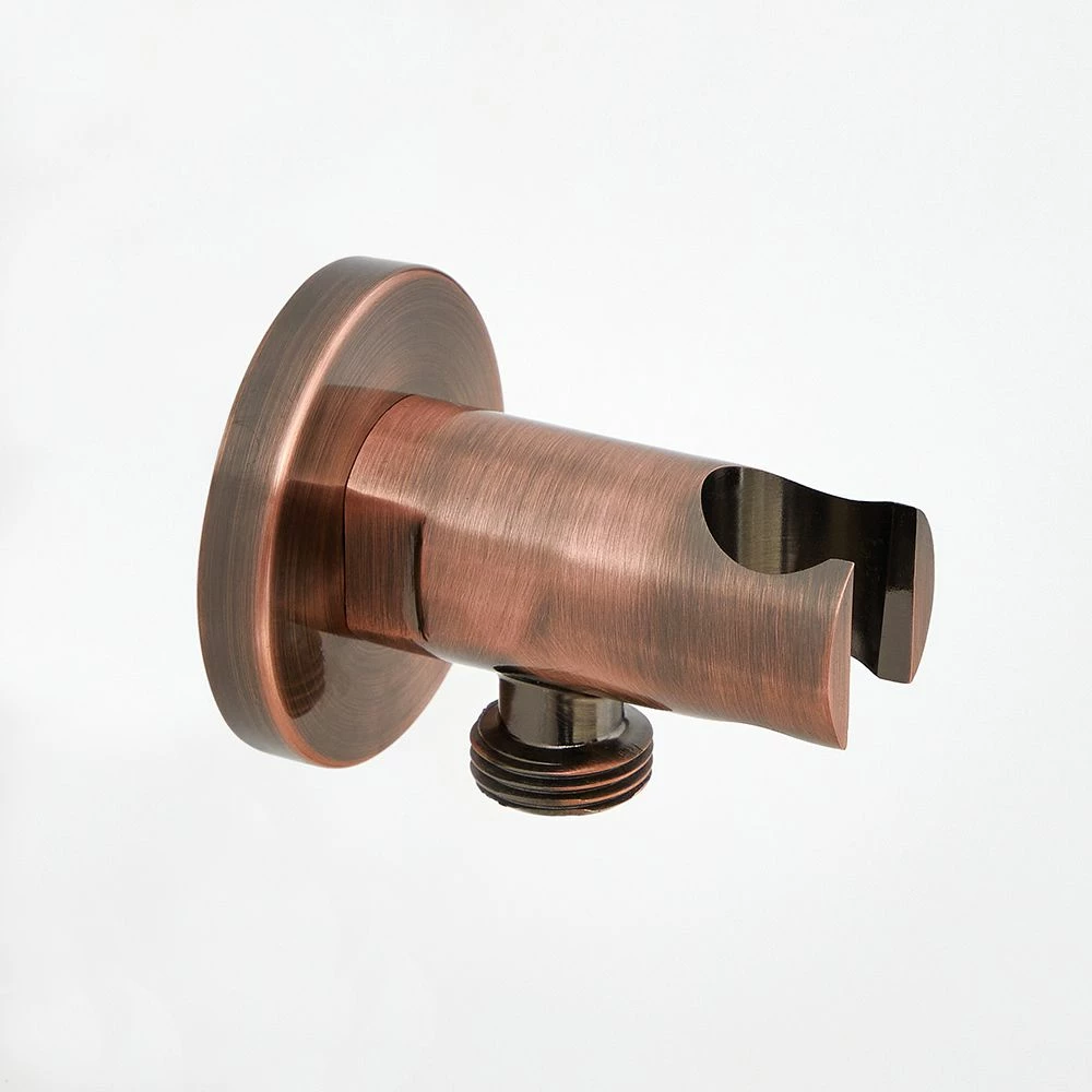 Milano Eris - Modern Round Outlet Elbow And Bracket For Hand Showers - Copper