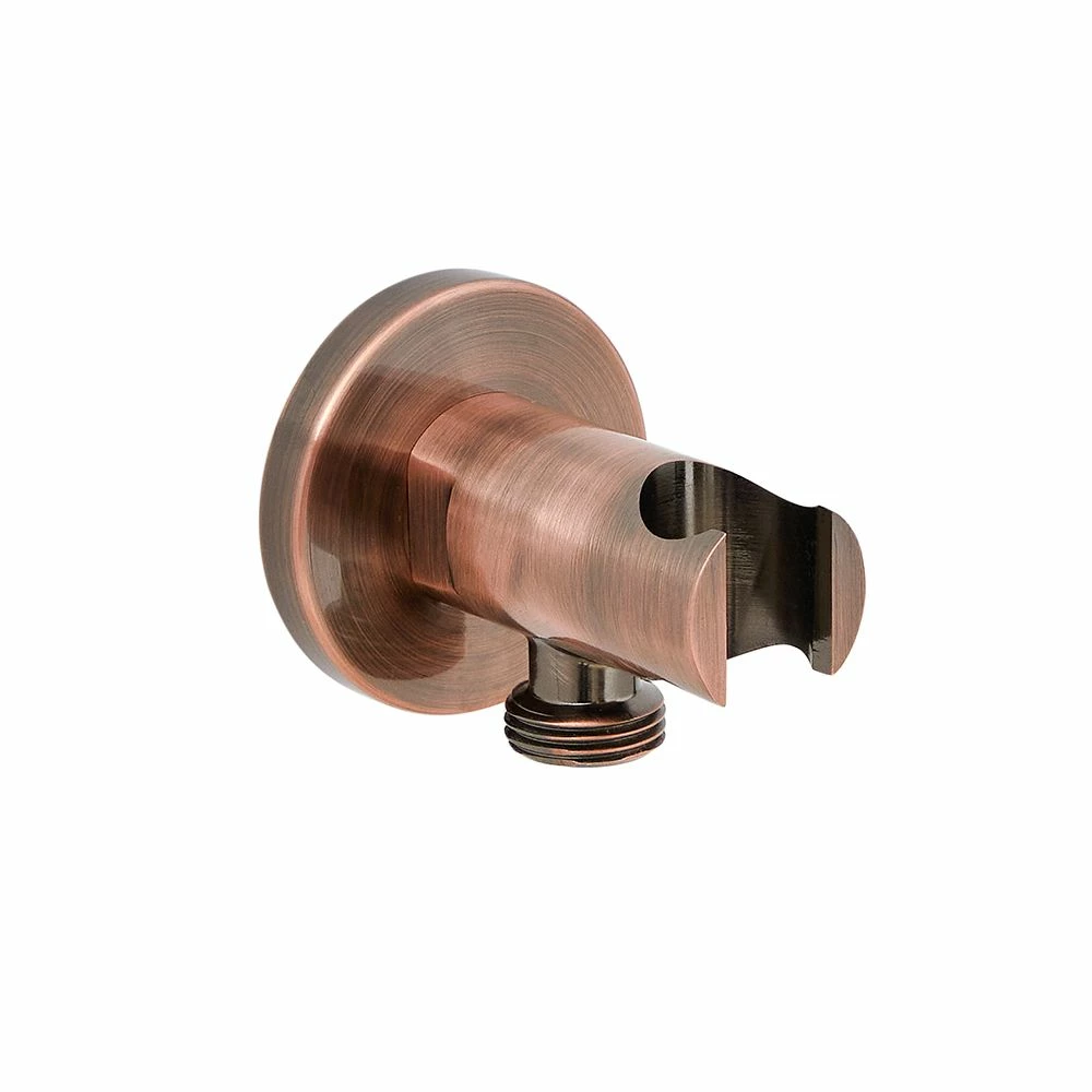 Milano Eris - Modern Round Outlet Elbow And Bracket For Hand Showers - Copper - Image 3