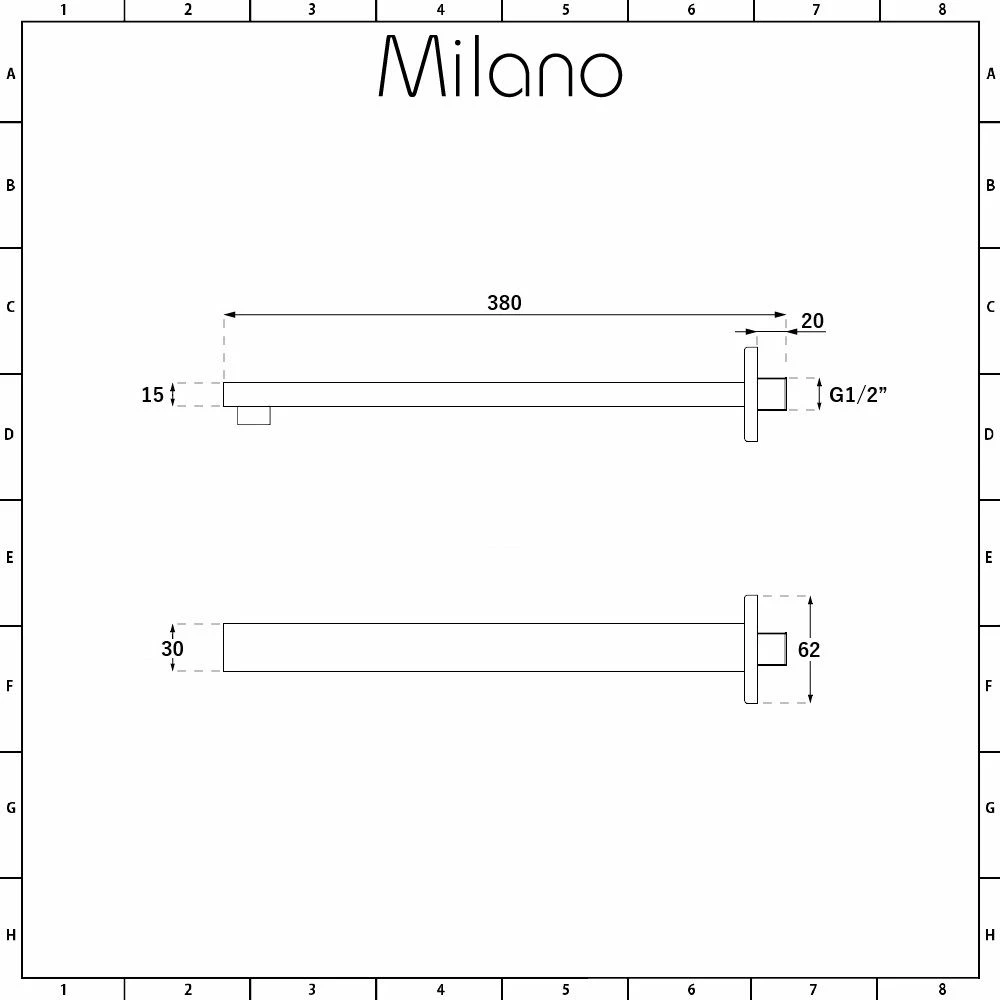 Milano Preto - Wall Mounted Shower Arm - Black - Image 3