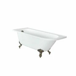 Milano Legend - White Traditional Freestanding Corner Bath With Brushed Gold Feet - 1685mm X 750mm - Left/Right Hand Options