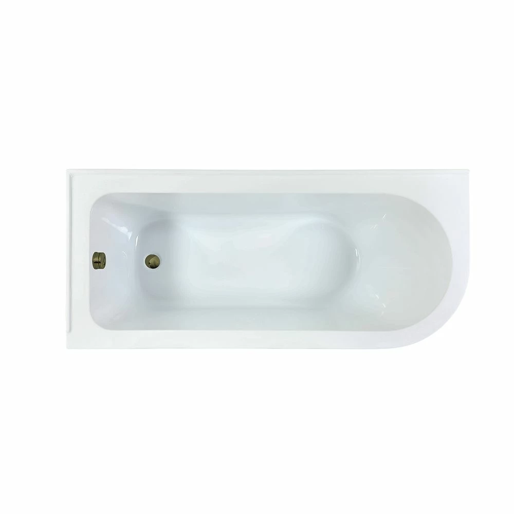 Milano Legend - White Traditional Freestanding Corner Bath With Brushed Gold Feet - 1685mm X 750mm - Left/Right Hand Options - Image 2