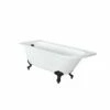 Milano Legend - White Traditional Freestanding Corner Bath With Black Feet - 1685mm X 750mm - Left/Right Hand Options