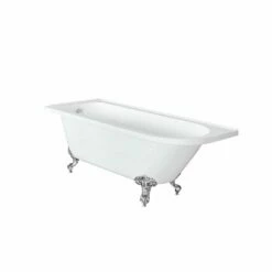 Milano Legend - White Traditional Freestanding Corner Bath With Chrome Feet - 1685mm X 750mm - Left/Right Hand Options