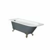 Milano Hest - Stone Grey Traditional Freestanding Corner Bath With Brushed Gold Feet - 1685mm X 750mm - Left/Right Hand Options