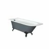 Milano Hest - Stone Grey Traditional Freestanding Corner Bath With Black Feet - 1685mm X 750mm - Left/Right Hand Options