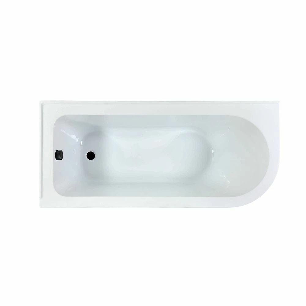 Milano Hest - Stone Grey Traditional Freestanding Corner Bath With Black Feet - 1685mm X 750mm - Left/Right Hand Options - Image 2