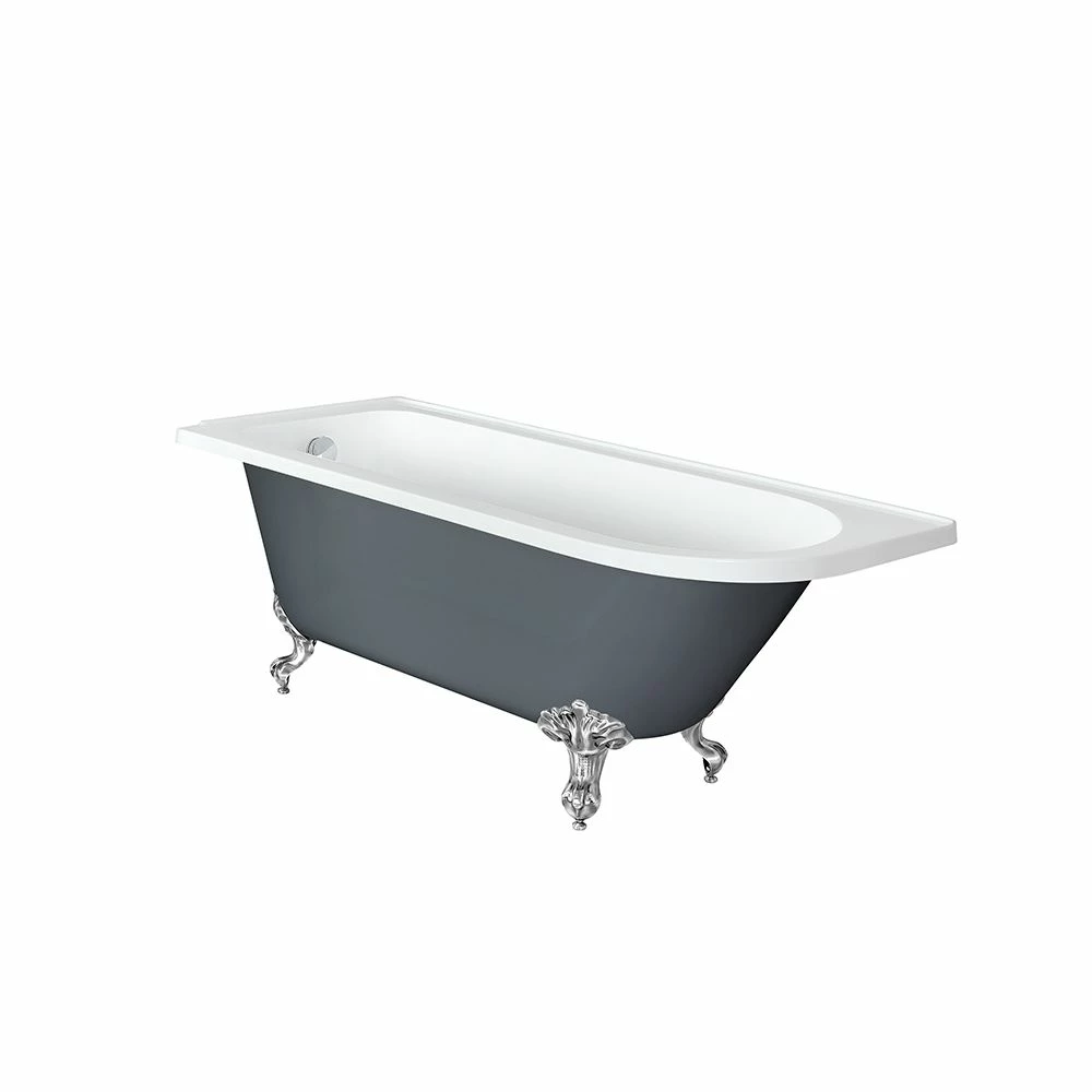 Milano Hest - Stone Grey Traditional Freestanding Corner Bath - 1685mm X 750mm - Choice Of Feet And Left/Right Hand Options