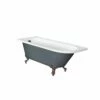Milano Hest - Stone Grey Traditional Freestanding Corner Bath With Oil Rubbed Bronze Feet - 1685mm X 750mm - Left/Right Hand Options
