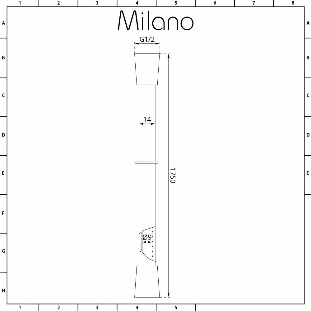 Milano Orno - 1.75m Smooth Shower Hose - Gun Metal Grey - Image 3