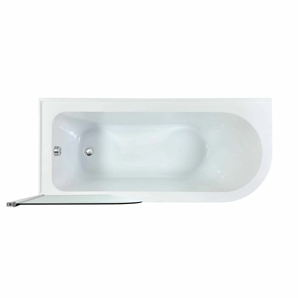 Milano Legend - White Traditional Freestanding Corner Shower Bath With Chrome Feet And Screen - 1685mm X 750mm - Left/Right Hand Options - Image 6