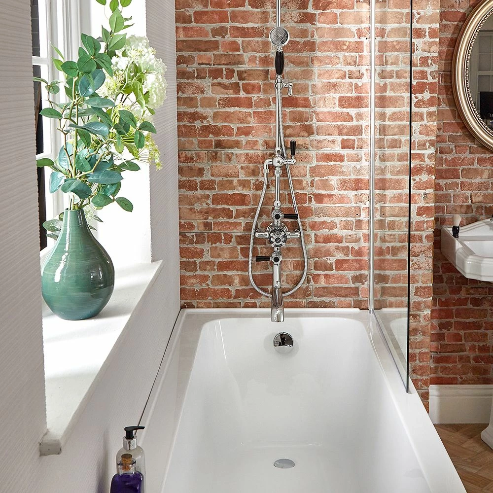 Milano Legend - White Traditional Freestanding Corner Shower Bath With Screen - 1685mm X 750mm - Choice Of Feet And Left/Right Hand Options - Image 4