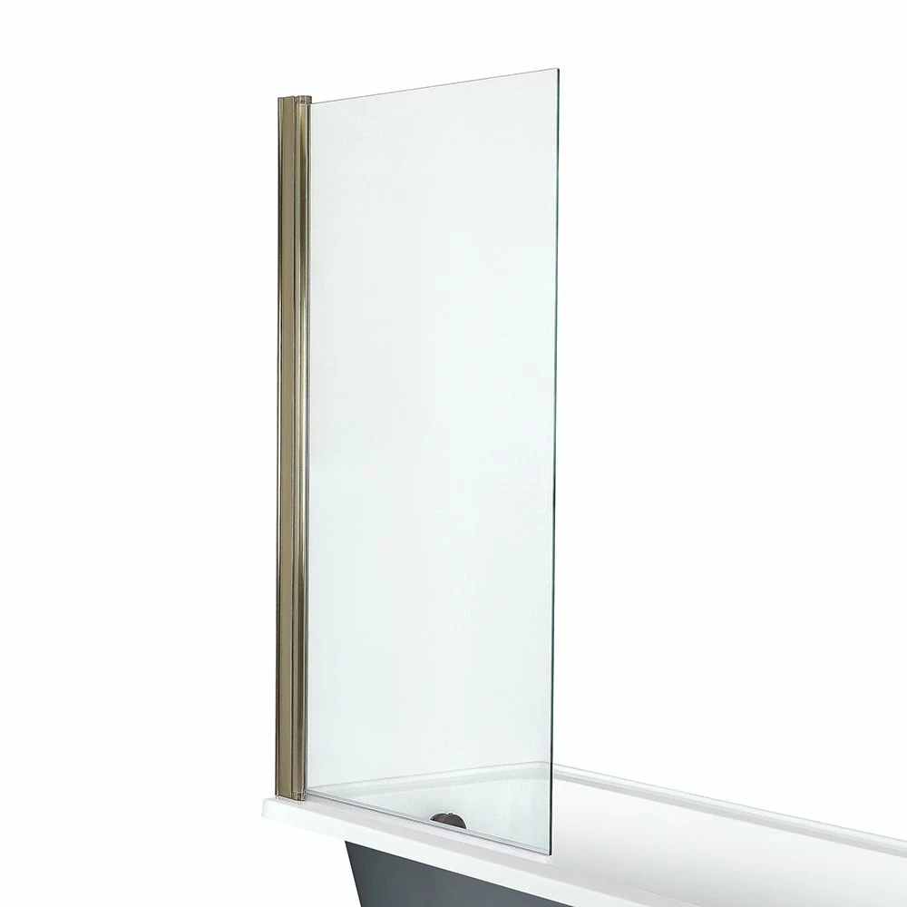 Milano Hest - Stone Grey Traditional Freestanding Corner Shower Bath With Brushed Gold Feet And Screen - 1685mm X 750mm - Left/Right Hand Options - Image 7