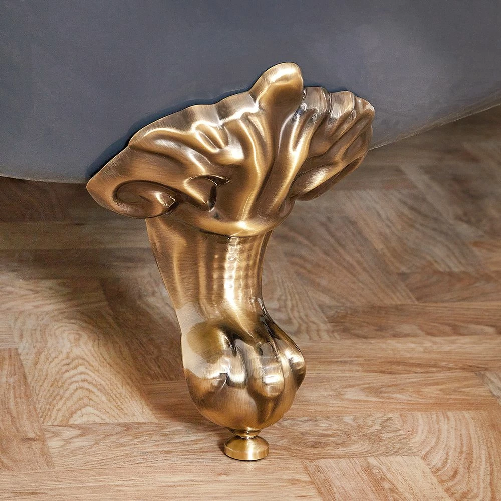 Milano Hest - Stone Grey Traditional Freestanding Corner Shower Bath With Brushed Gold Feet And Screen - 1685mm X 750mm - Left/Right Hand Options - Image 4