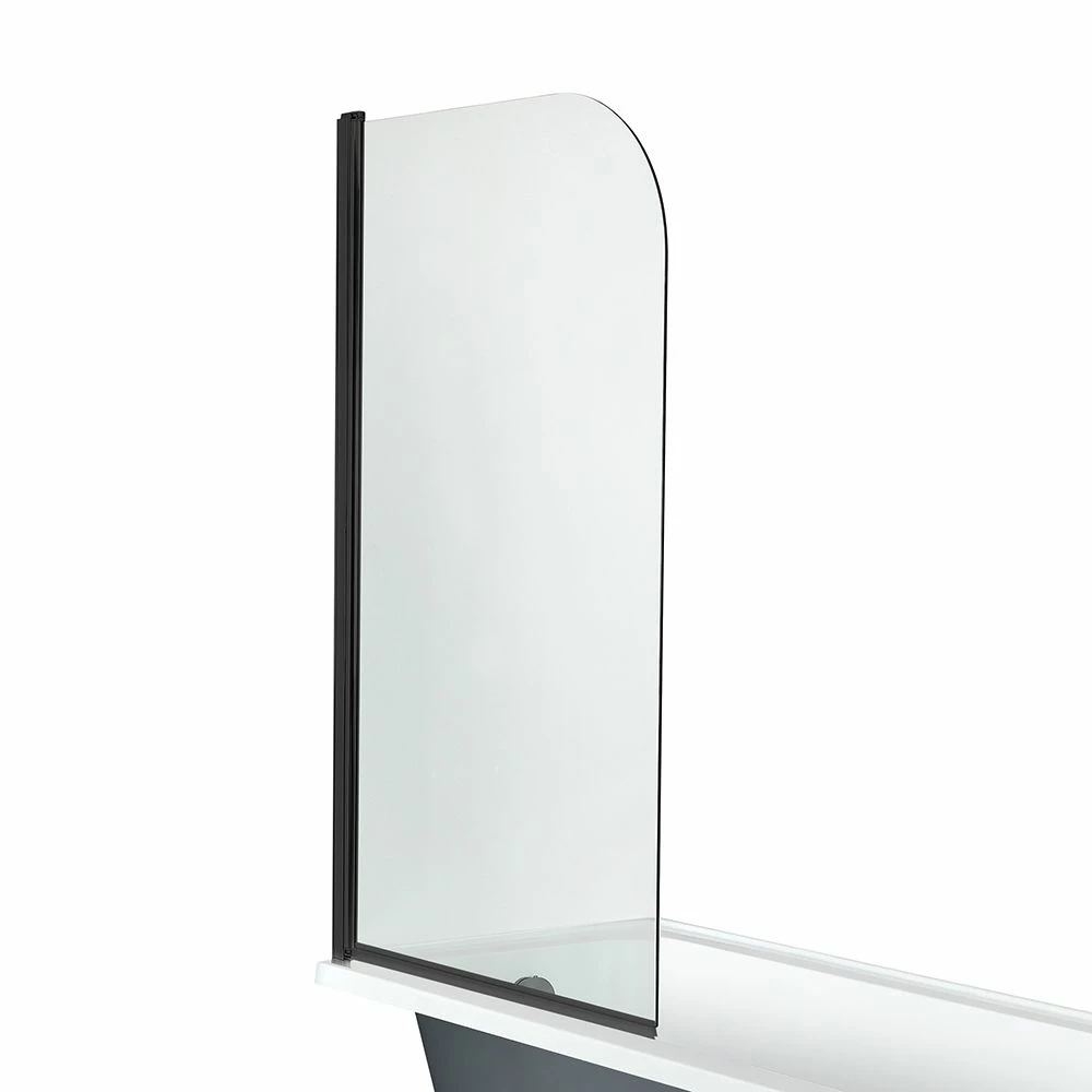 Milano Hest - Stone Grey Traditional Freestanding Corner Shower Bath With Black Feet And Screen - 1685mm X 750mm - Left/Right Hand Options - Image 7