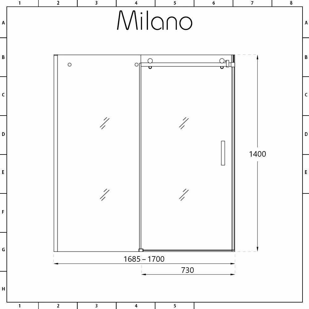 Milano Nero - Black Frameless Sliding Bath Shower Screen - Image 5