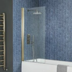 Milano Auro - Brushed Gold Bath Shower Screen