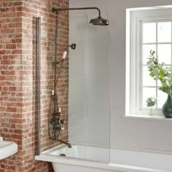 Milano Rosso - Oil Rubbed Bronze Curved Top Bath Shower Screen