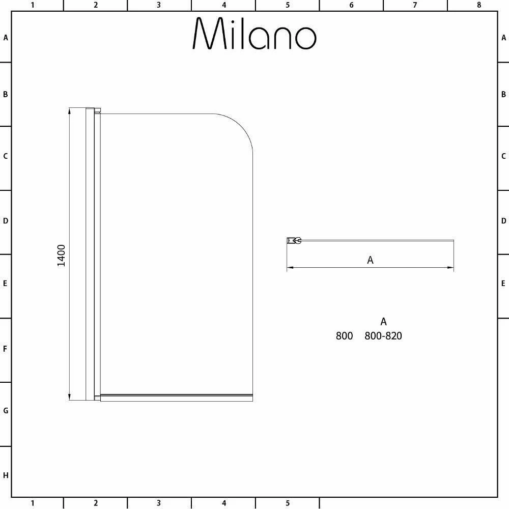 Milano Rosso - Oil Rubbed Bronze Curved Top Bath Shower Screen - Image 3