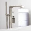 Milano Ashurst - Modern Freestanding Bath Shower Mixer Tap With Hand Shower - Brushed Nickel