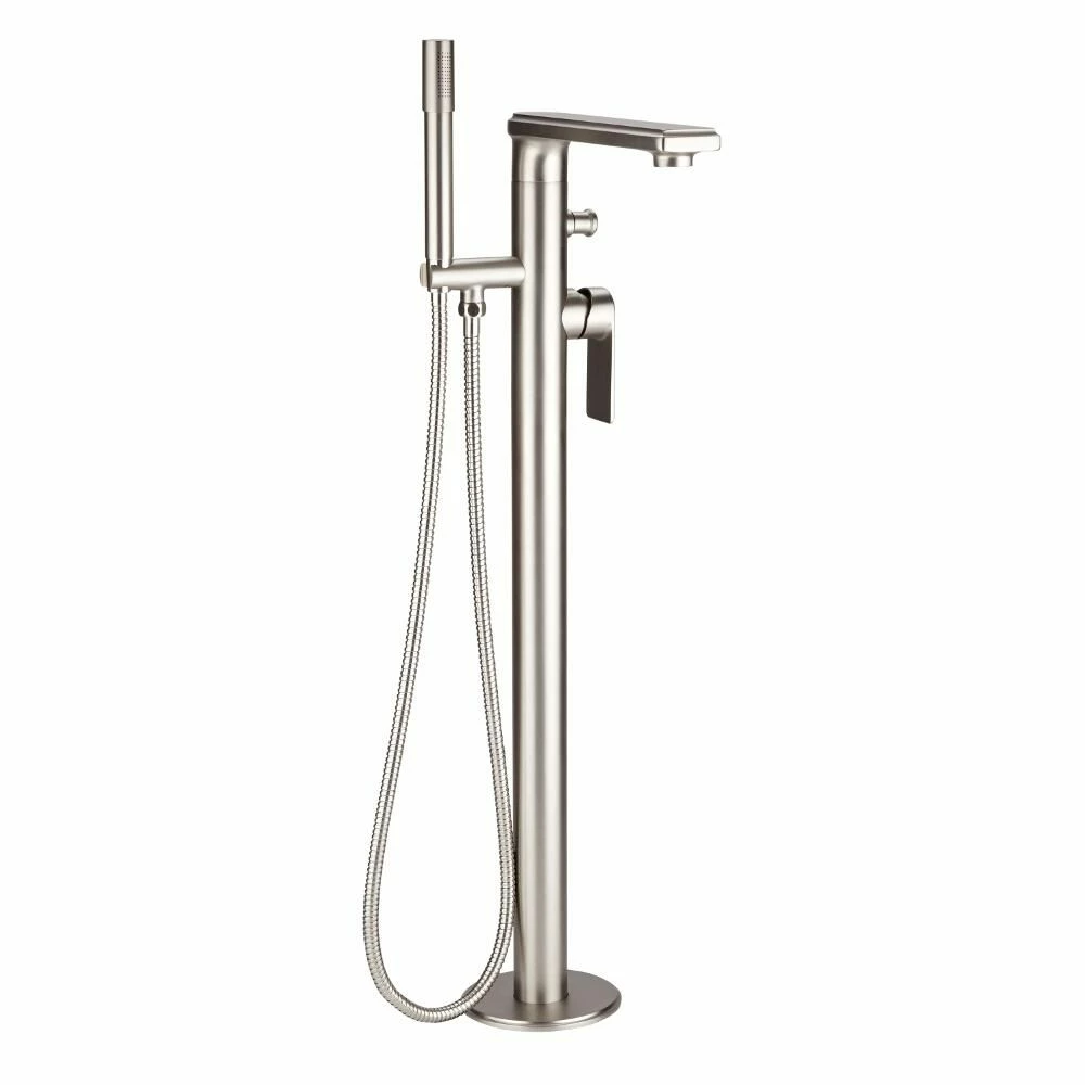 Milano Ashurst - Modern Freestanding Bath Shower Mixer Tap With Hand Shower - Brushed Nickel - Image 2