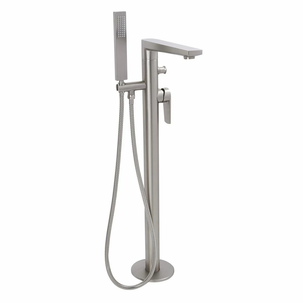Milano Hunston - Modern Freestanding Bath Shower Mixer Tap With Hand Shower - Brushed Nickel - Image 2
