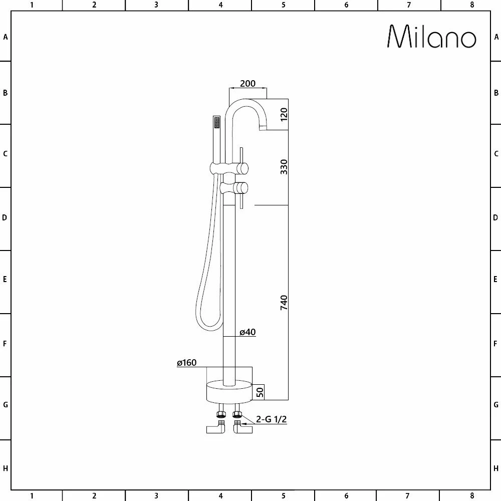 Milano Eris - Modern Freestanding Bath Shower Mixer Tap With Hand Shower - Copper - Image 4