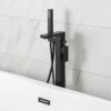 Milano Preto - Modern Freestanding Bath Shower Mixer Tap With Hand Shower - Black