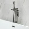 Milano Orno - Modern Freestanding Bath Shower Mixer Tap With Hand Shower - Gun Metal Grey