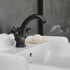 Milano Elizabeth - Traditional Crosshead Mono Basin Mixer Tap - Black