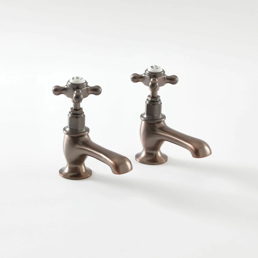 Milano Elizabeth - Traditional Crosshead Basin Pillar Taps - Oil Rubbed Bronze - Image 3