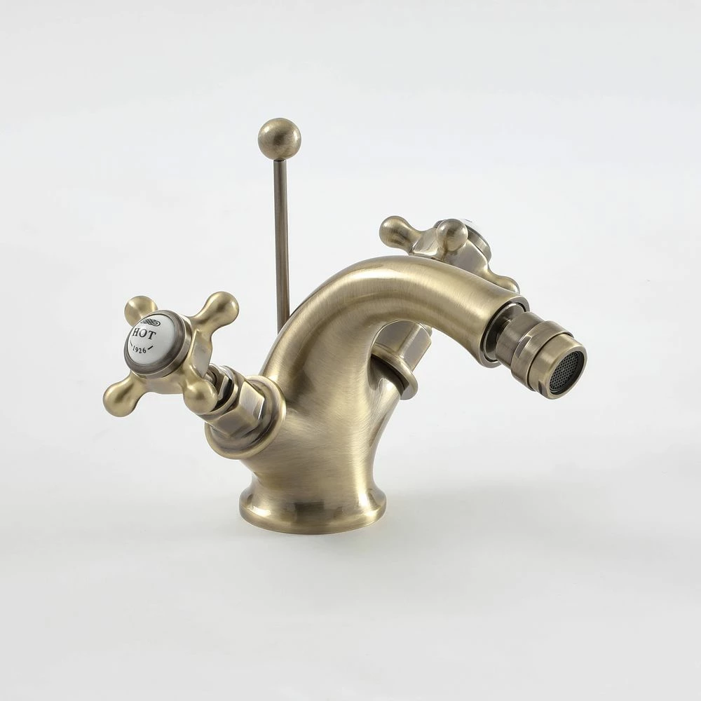 Milano Elizabeth - Traditional Crosshead Mono Bidet Mixer Tap - Brushed Gold - Image 3