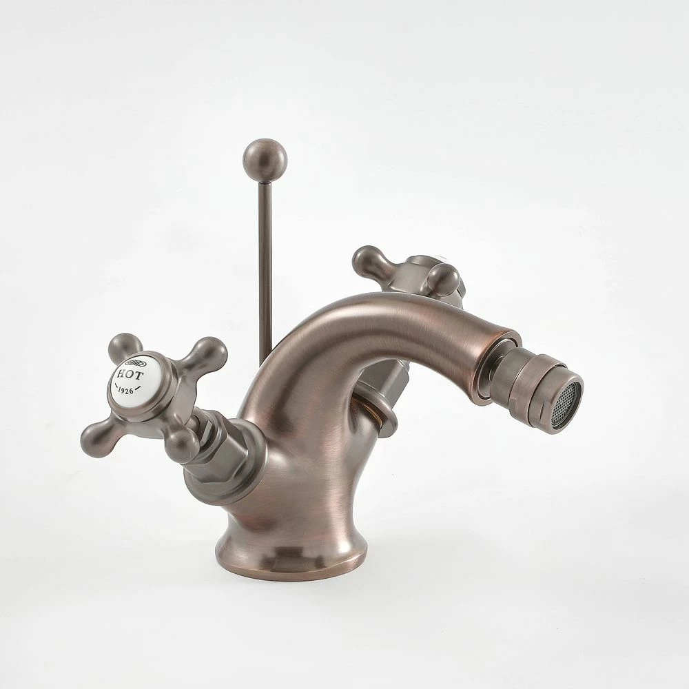 Milano Elizabeth - Traditional Deck Crosshead Mono Bidet Mixer Tap - Oil Rubbed Bronze - Image 3