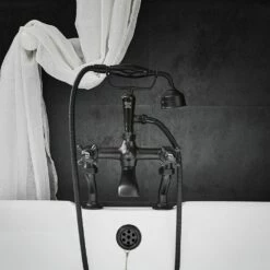 Milano Elizabeth - Traditional Crosshead Bath Shower Mixer Tap - Black