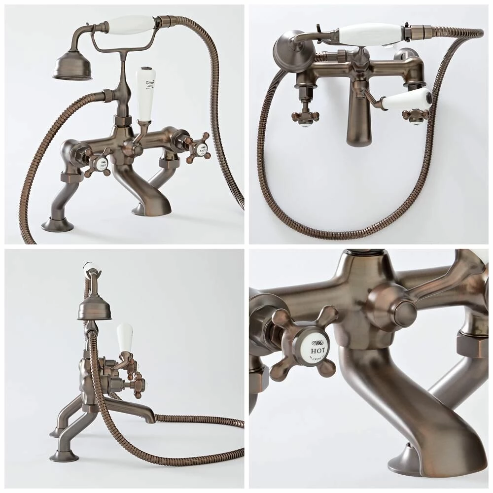 Milano Elizabeth - Traditional Crosshead Bath Shower Mixer Tap - Oil Rubbed Bronze - Image 3