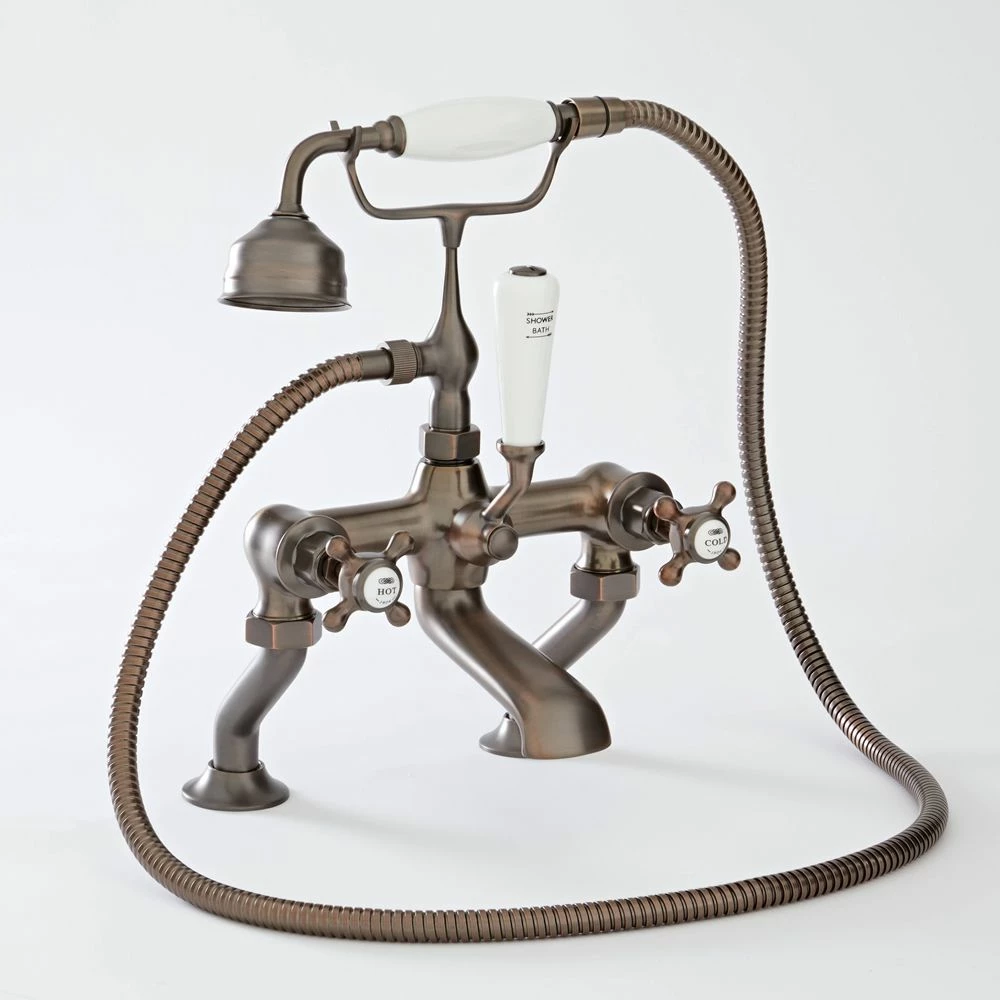 Milano Elizabeth - Traditional Crosshead Bath Shower Mixer Tap - Oil Rubbed Bronze - Image 2