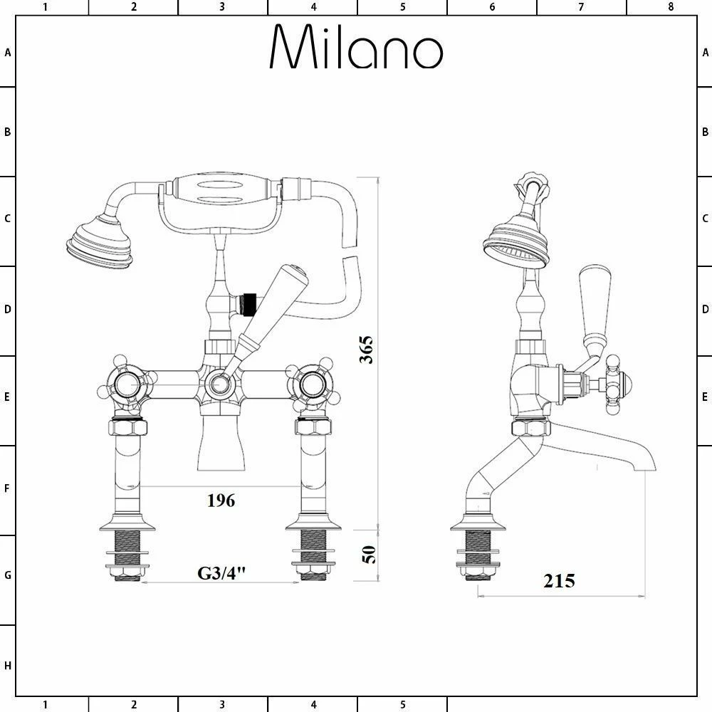 Milano Elizabeth - Traditional Crosshead Bath Shower Mixer Tap - Oil Rubbed Bronze - Image 4
