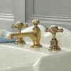 Milano Elizabeth - 3 Tap-Hole Crosshead Basin Mixer Tap - Brushed Gold