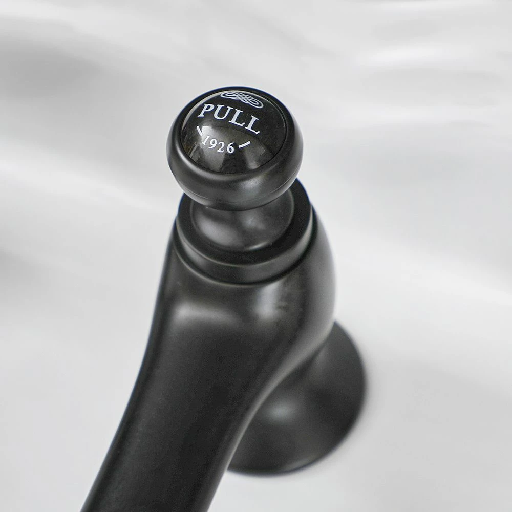 Milano Elizabeth - Traditional 3 Tap-Hole Crosshead Basin Mixer Tap - Black - Image 3