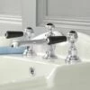Milano Elizabeth - Traditional 3 Tap-Hole Lever Basin Mixer Tap - Chrome And Black