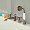Milano Elizabeth - Traditional 4 Tap-Hole Crosshead Bath Shower Mixer Tap - Oil Rubbed Bronze
