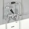 Milano Elizabeth - Traditional Wall Mounted Crosshead Bath Shower Mixer Tap - Chrome And Black