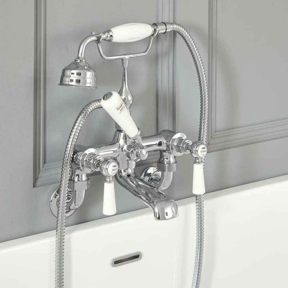 Milano Elizabeth - Traditional Wall Mounted Lever Bath Shower Mixer Tap - Choice Of Finish - Image 2