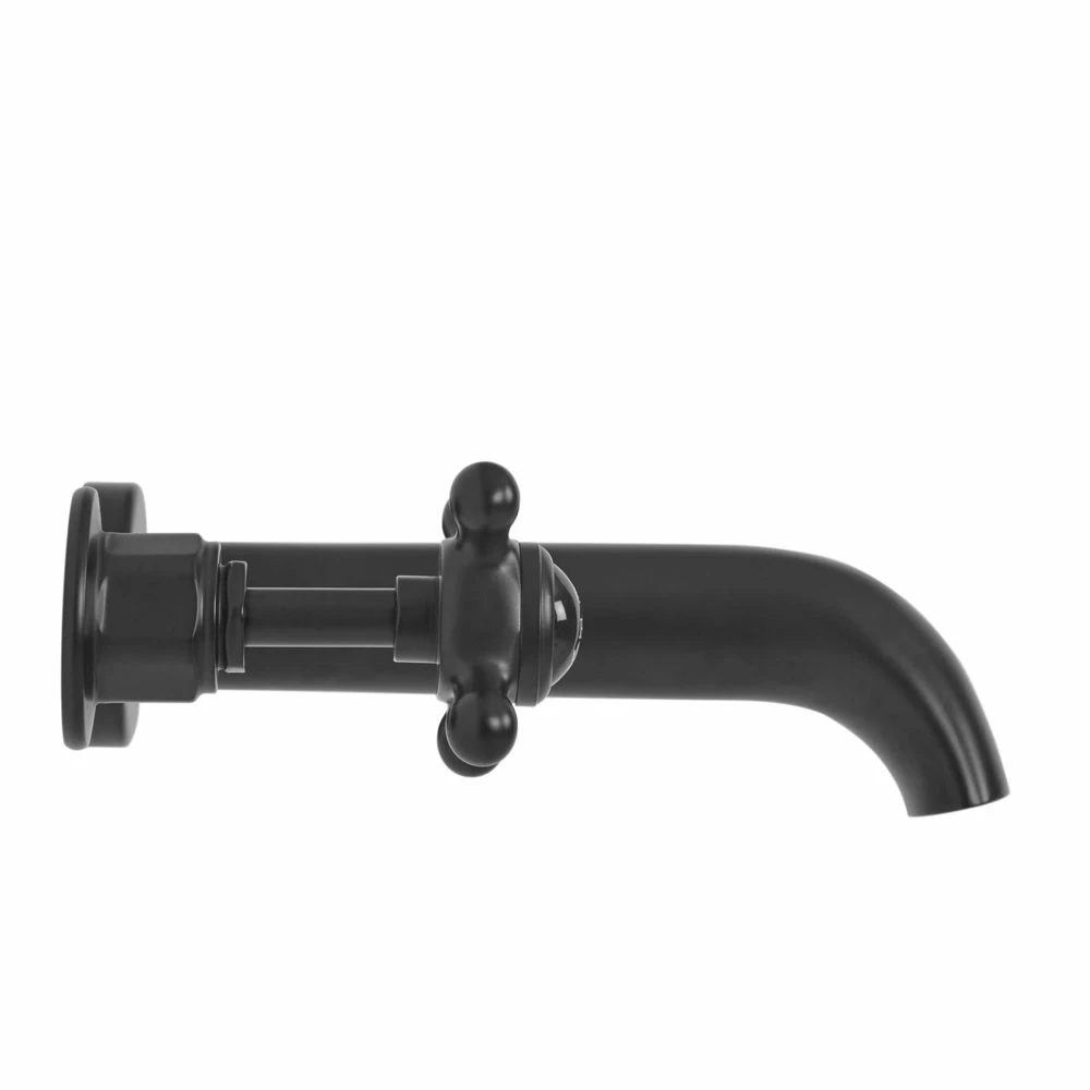Milano Elizabeth - Traditional Wall Mounted 3 Tap-Hole Crosshead Basin Mixer Tap - Black - Image 4