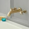 Milano Elizabeth - Traditional Wall Mounted 3 Tap-Hole Crosshead Bath Filler Tap - Brushed Gold