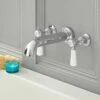Milano Elizabeth - Traditional Wall Mounted 3 Tap-Hole Lever Bath Filler Tap - Chrome And White