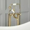 Milano Elizabeth - Traditional Freestanding Crosshead Bath Shower Mixer Tap With Hand Shower - Brushed Gold