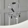 Milano Elizabeth - Traditional Freestanding Lever Bath Shower Mixer Tap With Hand Shower - Chrome And Black