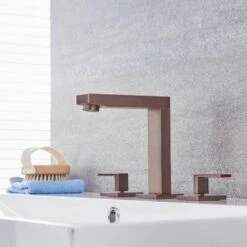 Milano Arvo - Modern 3 Tap-Hole Basin Mixer Tap - Oil Rubbed Bronze